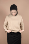OVERSIZE PAMUKLU UZUN KOL TSHIRT 25542
