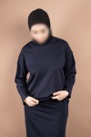 OVERSIZE PAMUKLU UZUN KOL TSHIRT 25542