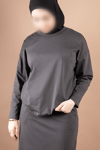 OVERSIZE PAMUKLU UZUN KOL TSHIRT 25542