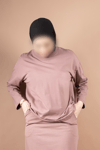 OVERSIZE PAMUKLU UZUN KOL TSHIRT 25542