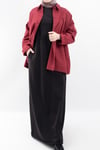 Oversize Uzun %100 Pamuk Kısa Kollu Rahat Elbise V00888