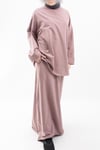 Oversize Uzun %100 Pamuk Kısa Kollu Rahat Elbise V00888