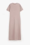 Oversize Uzun %100 Pamuk Kısa Kollu Rahat Elbise V00888