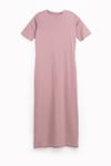 Oversize Uzun %100 Pamuk Kısa Kollu Rahat Elbise V00888