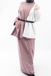 Oversize Uzun %100 Pamuk Kısa Kollu Rahat Elbise V00888