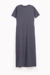 Oversize Uzun %100 Pamuk Kısa Kollu Rahat Elbise V00888