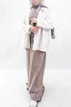 Oversize Uzun %100 Pamuk Kısa Kollu Rahat Elbise V00888
