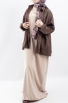 Regular Fit %100 Pamuklu Likralı Tesettür Elbise Kısa Kollu Elbise V00956
