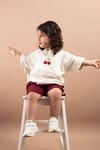 Yazlık Kız Çocuk Nakışlı Oversize Takım Şortlu %100 Pamuk 1-6 Yaş