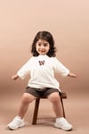 Yazlık Kız Çocuk Nakışlı Oversize Takım Şortlu %100 Pamuk 1-6 Yaş