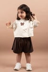 Yazlık Kız Çocuk Nakışlı Oversize Takım Şortlu %100 Pamuk 1-6 Yaş