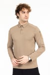 AKN 22013 POLO YAKA UZUN KOLLU TAKTİK T-SHIRT - BEJ
