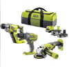 RCK183D-242S 3LÜ KOMBO KIT R18PD3+R18SDS+R18AG+1X4AH+1X2AH+ŞARJ CİHAZI RYOBİ