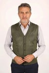 Erkek Baba Haki Klasik Kesim V Yaka Önü Düğmeli Çift Cepli Mevsimlik Triko Yelek