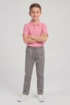 Erkek Çocuk Pembe Kısa Kol Polo Yaka Tişört Gri Ribana Bel Kanvas Okul Pantolonu Alt Üst Takım Okul Kıyafeti