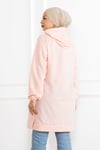 Kadın Kapüşonlu Siyah Uzun Tesettür Tunik Sweatshirt