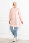 Kadın Kapüşonlu Siyah Uzun Tesettür Tunik Sweatshirt