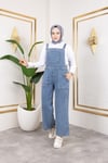 Kadın Mavi Kot Tulum – Rahat Kalıp, Oversize Denim Tulum, Günlük Şık Kombin