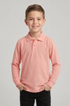 Unisex Çocuk Somon Lakost Polo Yaka Uzun Kollu Okul Tişörtü