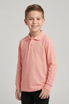 Unisex Çocuk Somon Lakost Polo Yaka Uzun Kollu Okul Tişörtü