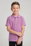 Unisex Çocuk Lila Lakost Polo Yaka Kısa Kollu Okul Tişörtü