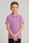 Unisex Çocuk Lila Lakost Polo Yaka Kısa Kollu Okul Tişörtü