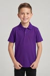 Unisex Çocuk Mor Lakost Polo Yaka Kısa Kollu Okul Tişörtü