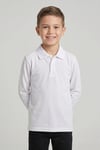 Unisex Çocuk Beyaz Lakost Polo Yaka Uzun Kollu Okul Tişörtü