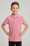 Unisex Çocuk Parlak Pembe Lakost Polo Yaka Kısa Kollu Okul Tişörtü