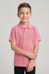 Unisex Çocuk Parlak Pembe Lakost Polo Yaka Kısa Kollu Okul Tişörtü