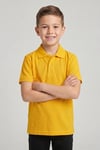 Unisex Çocuk Parlak Sarı Lakost Polo Yaka Kısa Kollu Okul Tişörtü