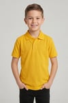 Unisex Çocuk Parlak Sarı Lakost Polo Yaka Kısa Kollu Okul Tişörtü
