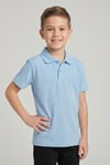 Unisex Cocuk Polo Yaka Kısa Kol Bebe Mavisi Okul Lakost Tişört