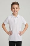 Unisex Cocuk Polo Yaka Kısa Kol Beyaz Okul Lakost Tişört