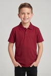 Unisex Cocuk Polo Yaka Kısa Kol Bordo Okul Lakost Tişört