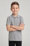 Unisex Cocuk Polo Yaka Kısa Kol Gri Okul Lakost Tişört