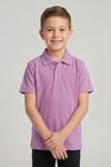 Unisex Cocuk Polo Yaka Kısa Kol Lila Okul Lakost Tişört