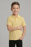 Unisex Cocuk Polo Yaka Kısa Kol Sarı Okul Lakost Tişört