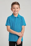 Unisex Cocuk Polo Yaka Kısa Kol Turkuaz Okul Lakost Tişört