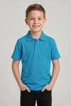 Unisex Cocuk Polo Yaka Kısa Kol Turkuaz Okul Lakost Tişört