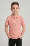 Unisex Çocuk Somon Lakost Polo Yaka Kısa Kollu Okul Tişörtü
