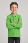 Unisex Çocuk Fıstık Yeşili Lakost Polo Yaka Uzun Kollu Okul Tişörtü