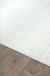 Bambum Soft 1002 Beyaz Düz Desen Modern Bambu Saten Kaymaz Taban Yıkanabilir Salon Mutfak Halısı