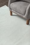 Bambum Soft 1002 Beyaz Düz Desen Modern Bambu Saten Kaymaz Taban Yıkanabilir Salon Mutfak Halısı