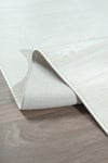 Bambum Soft 1002 Beyaz Düz Desen Modern Bambu Saten Kaymaz Taban Yıkanabilir Salon Mutfak Halısı