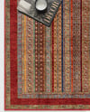Bordo Afgan Halısı Etnik Otantik Desenli Şönil Halı Kaymaz Taban Yıkanabilir Salon Oturma Odası Halısı M1232
