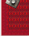 Bordo Afgan Halısı Etnik Otantik Desenli Şönil Halı Kaymaz Taban Yıkanabilir Salon Oturma Odası Halısı M1009