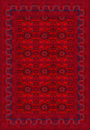 Bordo Afgan Halısı Etnik Otantik Desenli Şönil Halı Kaymaz Taban Yıkanabilir Salon Oturma Odası Halısı M1008