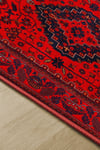 Bordo Afgan Halısı Etnik Otantik Desenli Şönil Halı Kaymaz Taban Yıkanabilir Salon Oturma Odası Halısı M1004