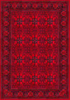 Bordo Afgan Halısı Etnik Otantik Desenli Şönil Halı Kaymaz Taban Yıkanabilir Salon Oturma Odası Halısı M1001